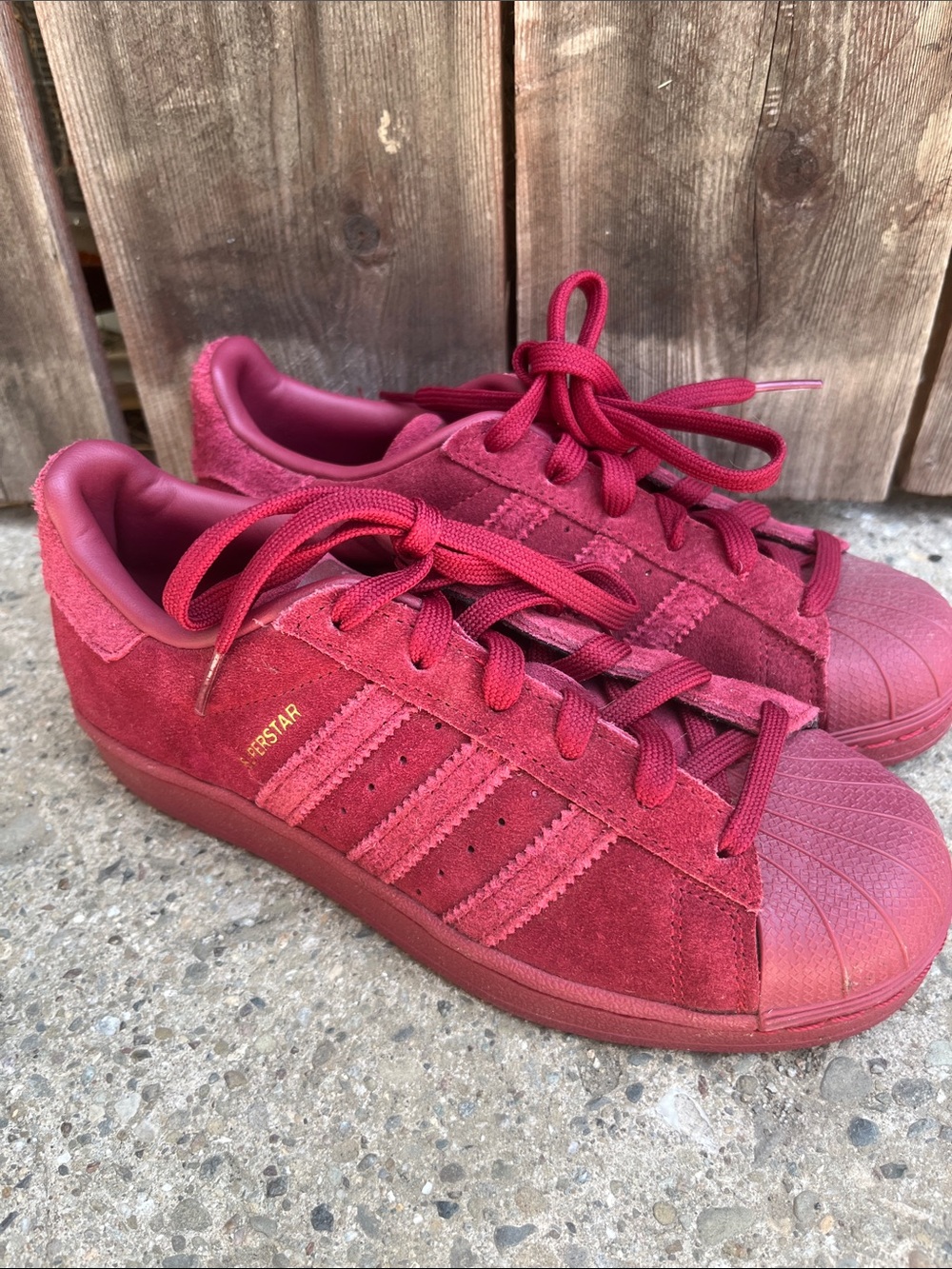 adidas Originals Superstar Suede Sneakers - Burgundy